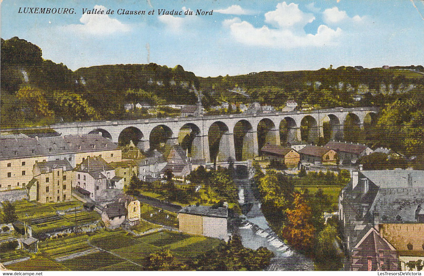 LUXEMBOURG - Vallée De Clausen Et Viaduc Du Nord - Colorisée - Carte Postale Ancienne - Andere & Zonder Classificatie