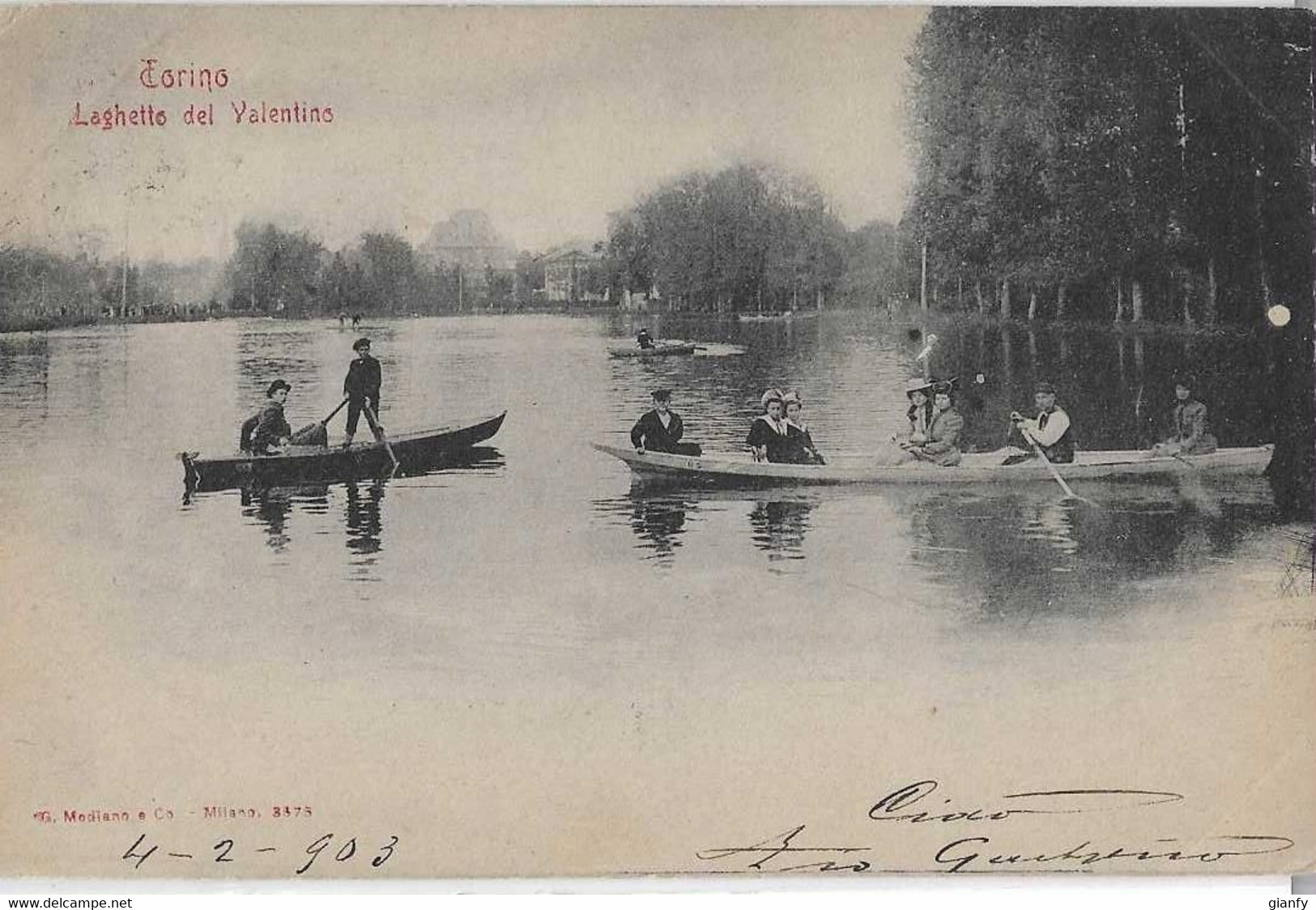 TORINO LAGHETTO DEL VALENTINO 1903 ANIMATA - Parcs & Jardins