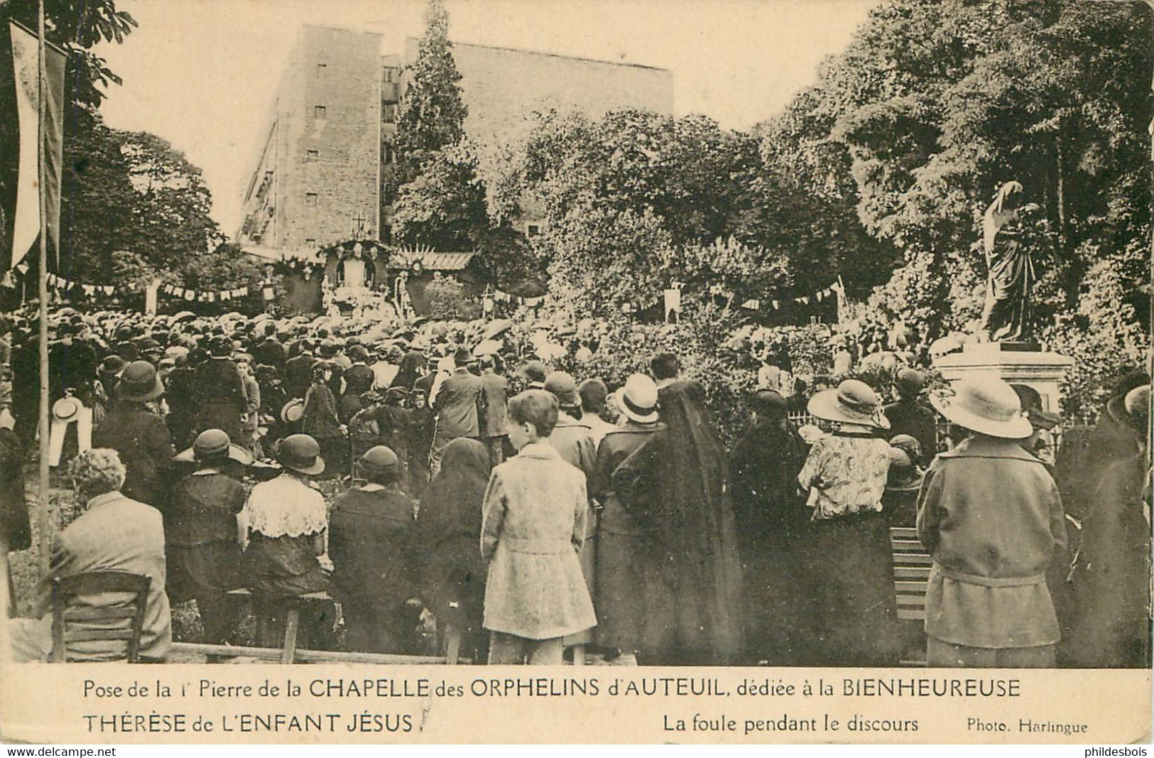 PARIS  Pose De La 1ere Pierre CHAPELLE DES ORPHELINS D'AUTEUIL - Enseignement, Ecoles Et Universités