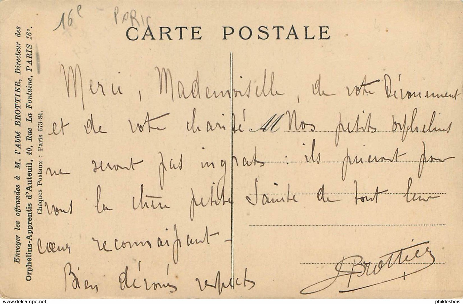 PARIS  Pose De La 1ere Pierre CHAPELLE DES ORPHELINS D'AUTEUIL - Onderwijs, Scholen En Universiteiten