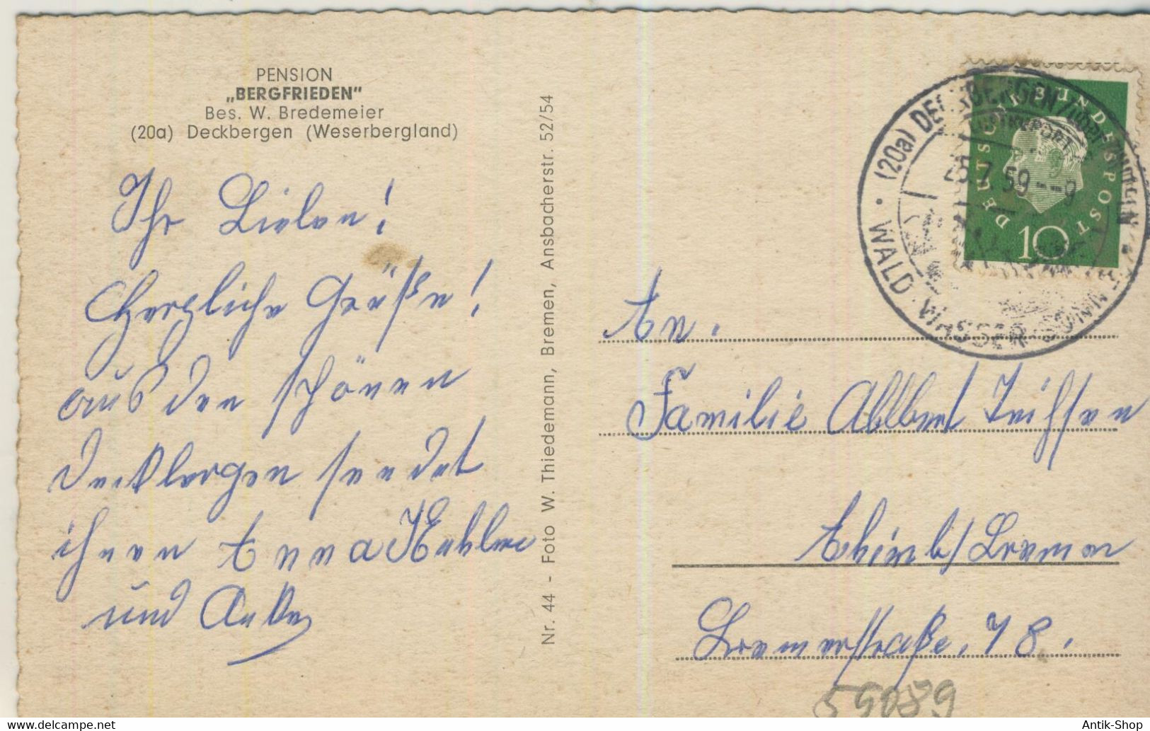 Deckbergen - Weserbergland - Pension Bergfrieden - Von 1959 (59089) - Schaumburg