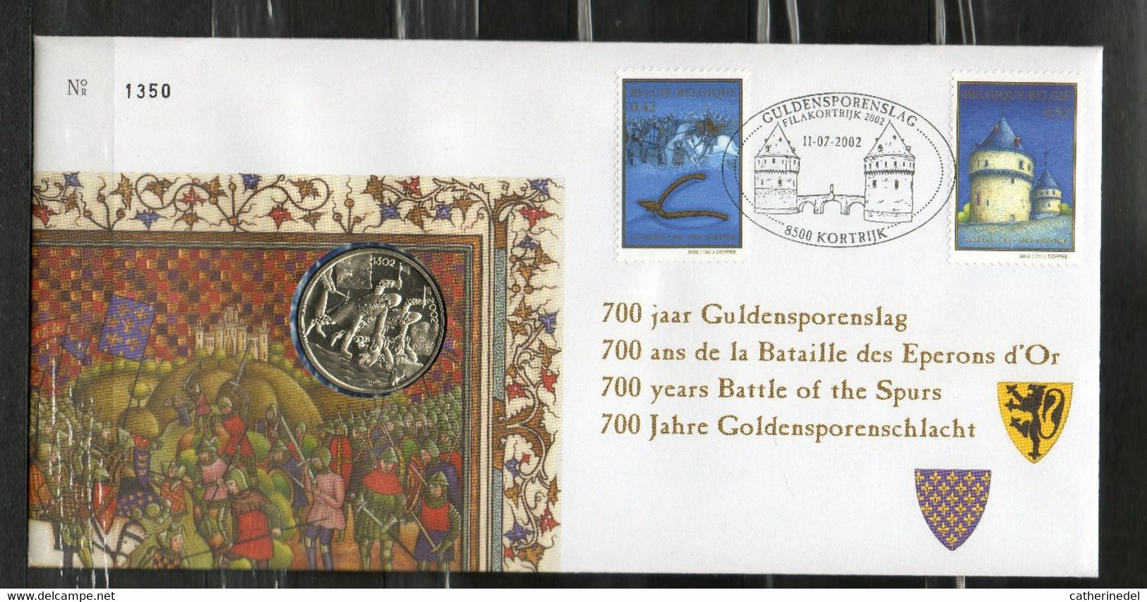 Année 2002 : 3088-3089 - Numisletter : 700 Ans De La Bataille Des Eperons D'Or - Numisletter