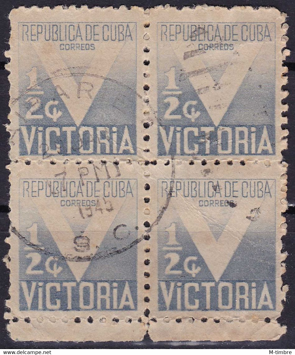 Cuba YT 7 Mi 7 Année 1942-44 (Used °) (Bloc De 4) Croix-Rouge - Charity Issues