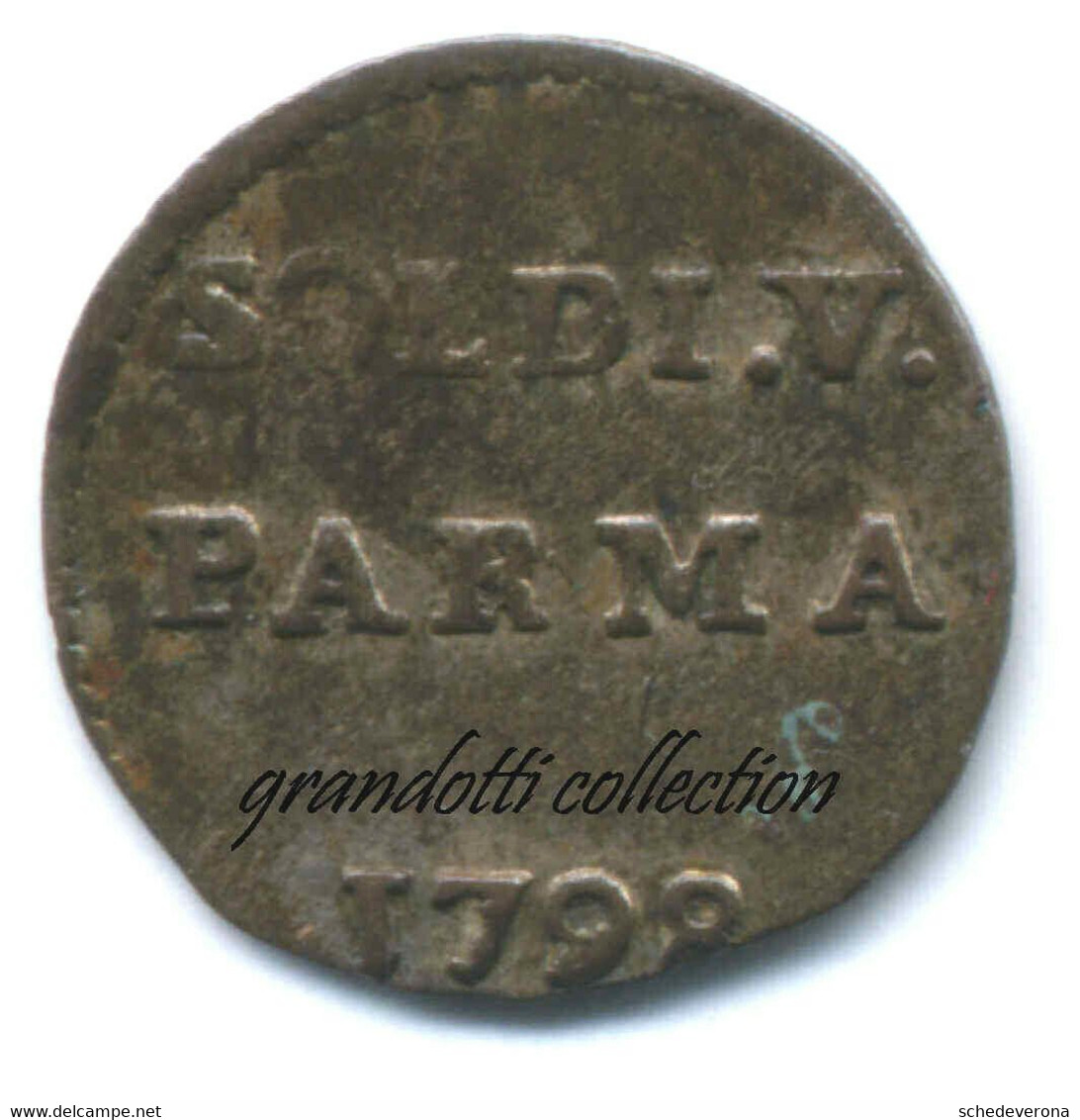PARMA V SOLDI 1798 FERDINANDO DI BORBONE RARA MONETA ARGENTO - Parma