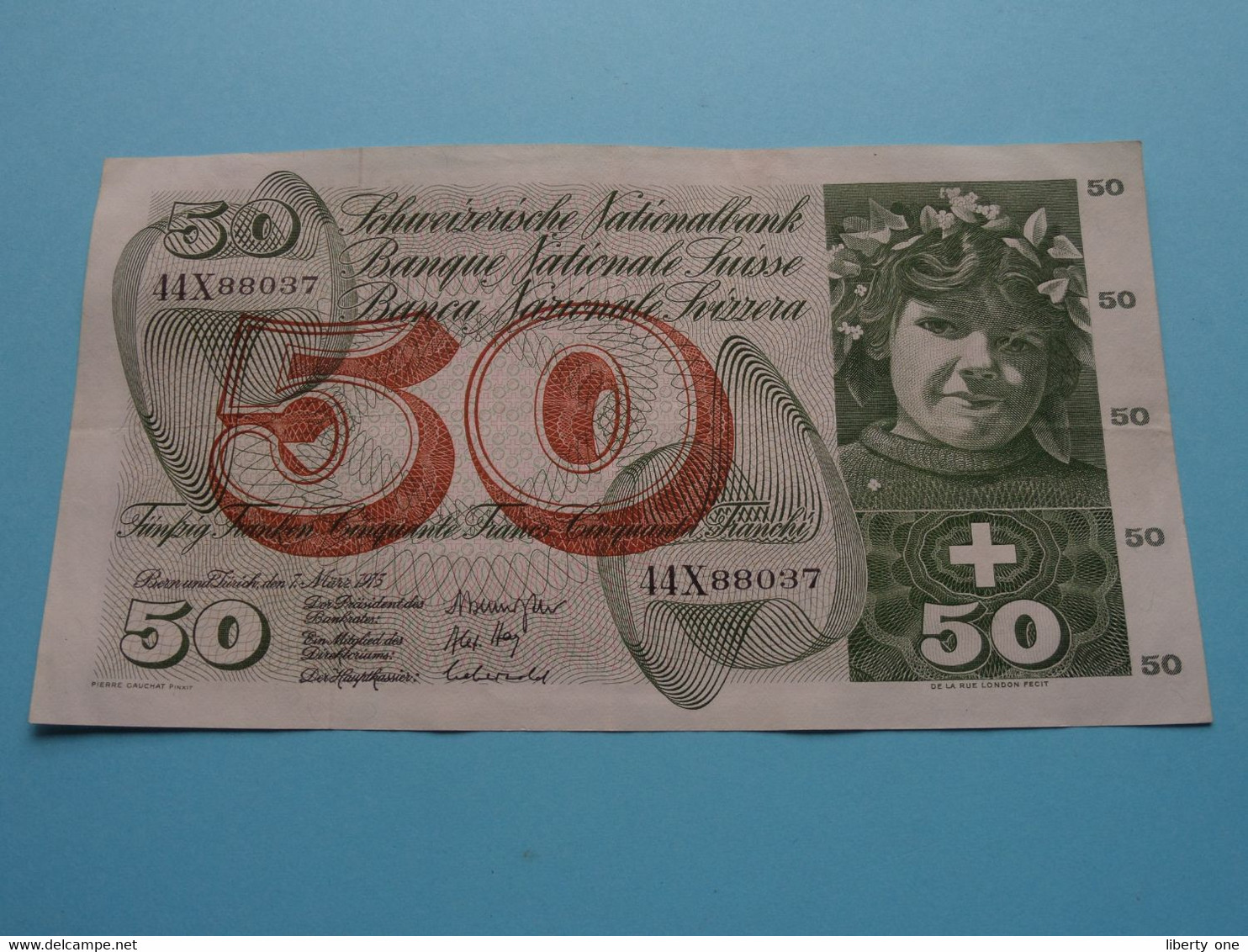 50 Francs ( 7 Mar 1973 ) 44X 88037 ( For Grade, Please See Photo ) Banque SUISSE / SVIZZERA ( XF ) ! - Svizzera