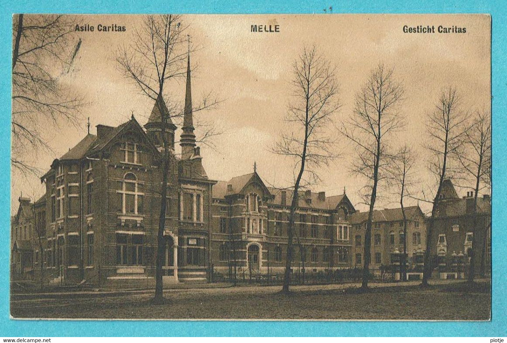 * Melle (Oost Vlaanderen) * (Epouse Vanden Berghe) Asile Caritas, Gesticht Caritas, Façade, Old, Rare - Melle