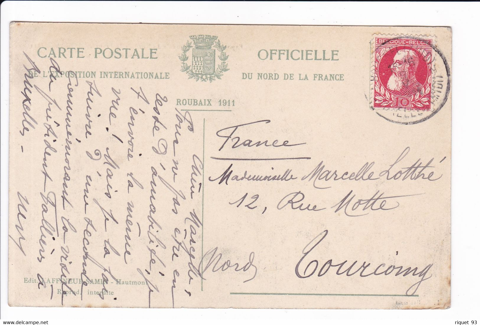lot 8 cp-Exposition internationale du Nord de la France. ROUBAIX 1911- Vues diverses (voir scans)