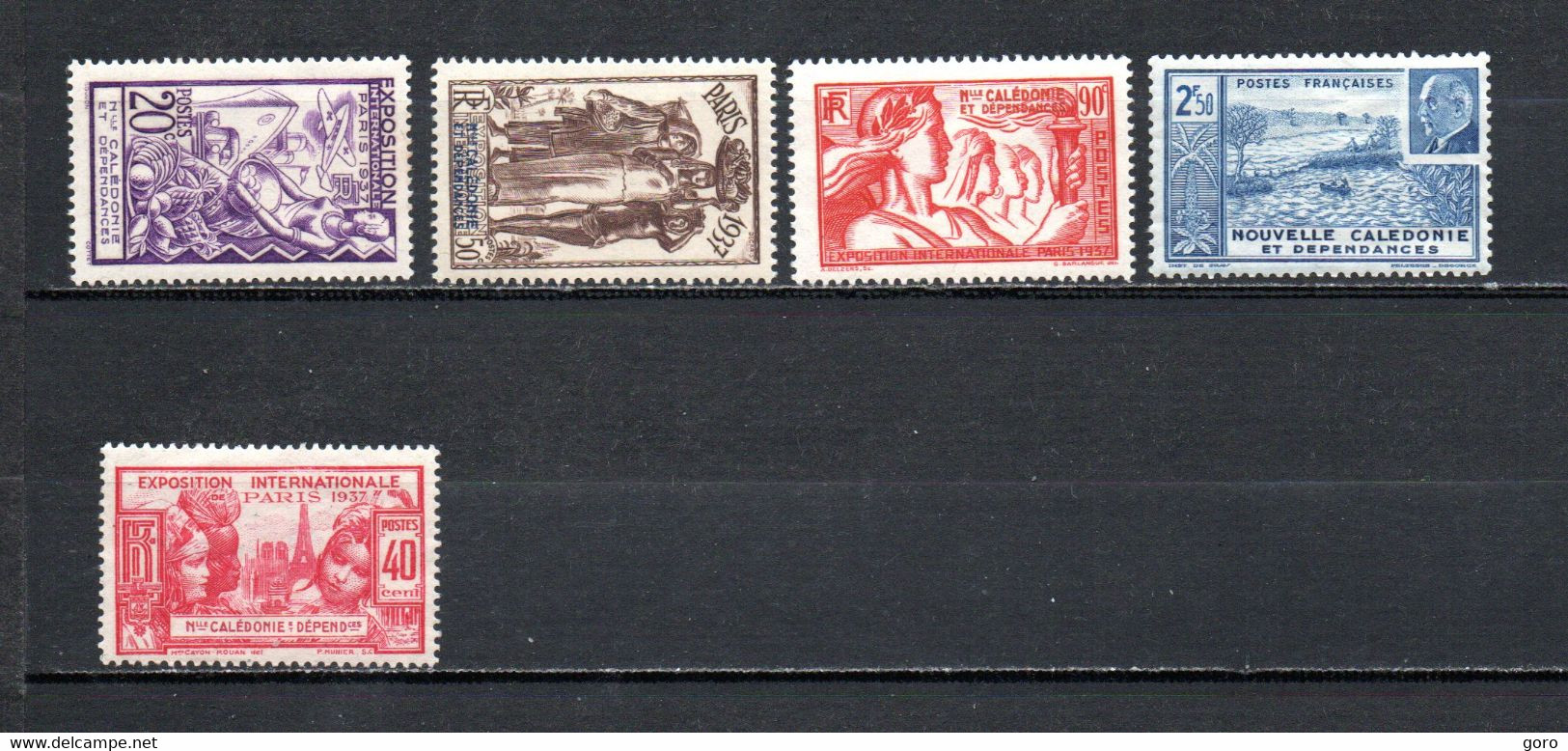 Nueva Caledonia   1937  .-  Y&T  Nº   166-168/171 - Oblitérés