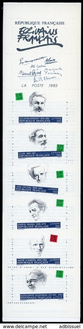 BC 2805 NEUF TB / PERSONNAGES Célèbres 1993, "Ecrivains Français" / Valeur Timbres : 15F Soit 2.29€ - People