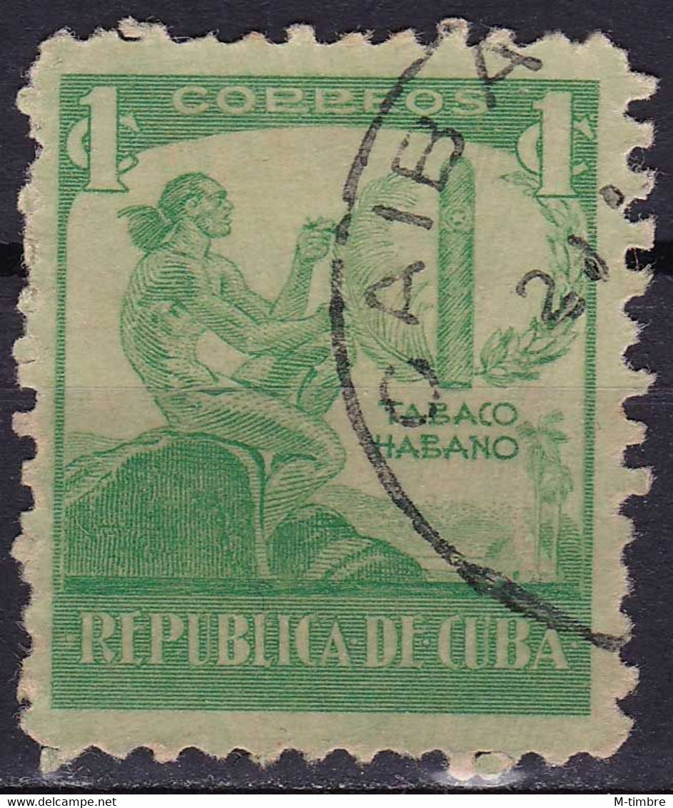 Cuba YT 257 Mi 158 Année 1939 (Used °) Indien, Cigare, Feuille De Tabac - Usati