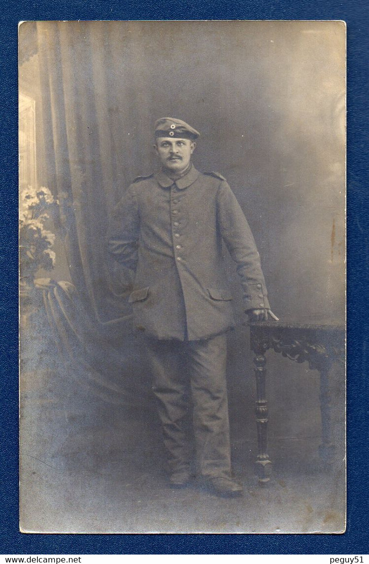 Carto-photo. Soldat Allemand. Photograph Atelier L. Bäurle , Saarburg I. Lothr. 1914 - Oorlog 1914-18