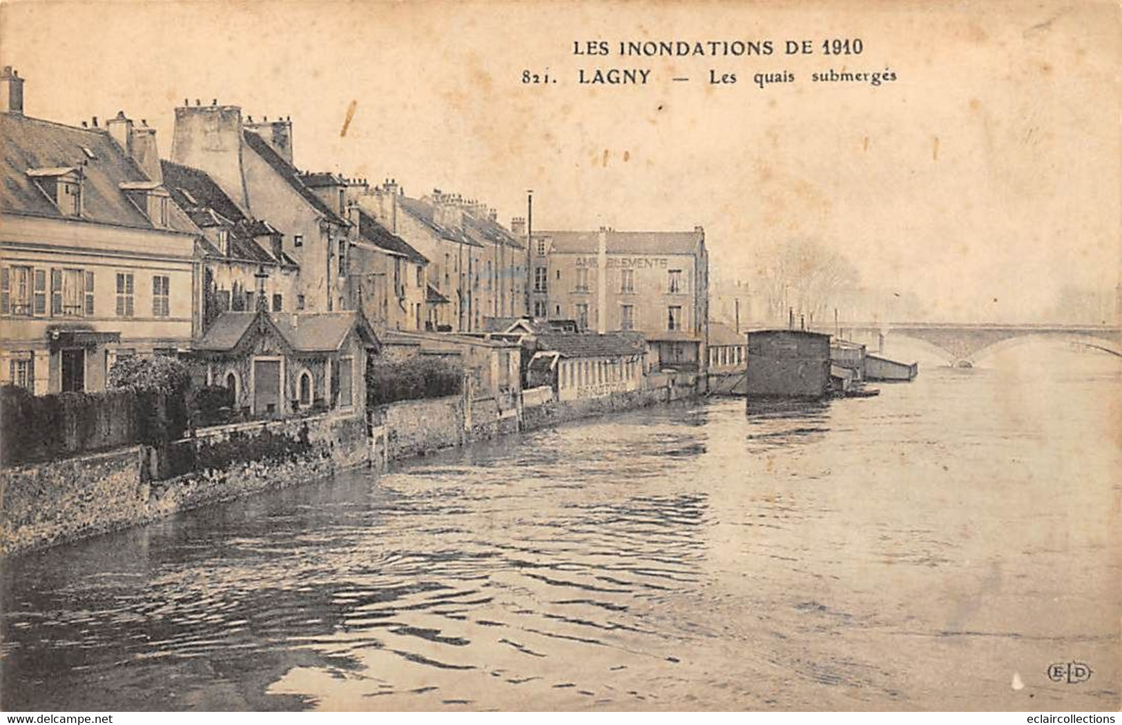 Lagny Sur Marne               77        Inondations 1910 Quais Submergés.  N°119      (voir Scan) - Lagny Sur Marne