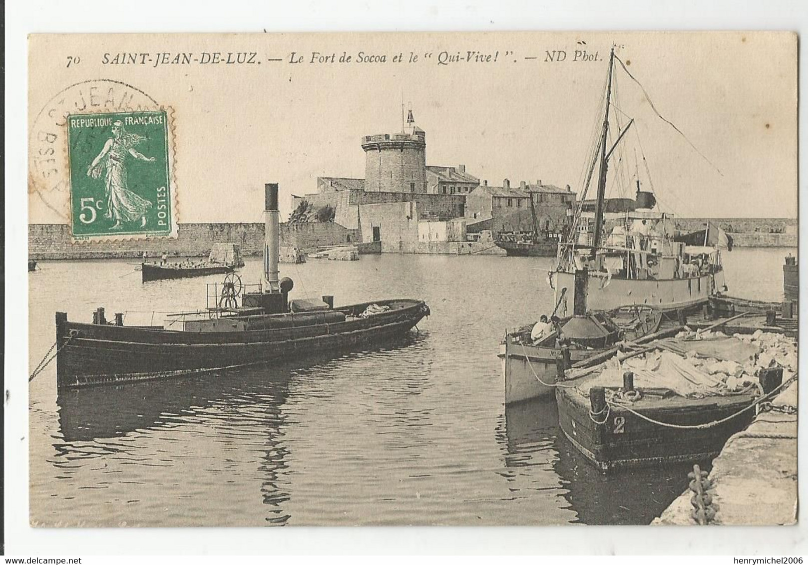 64 St Jean De Luz Bateau Vapeur Et Péniche Au Fort Socoa Et Le Qui Vive - Saint Jean De Luz