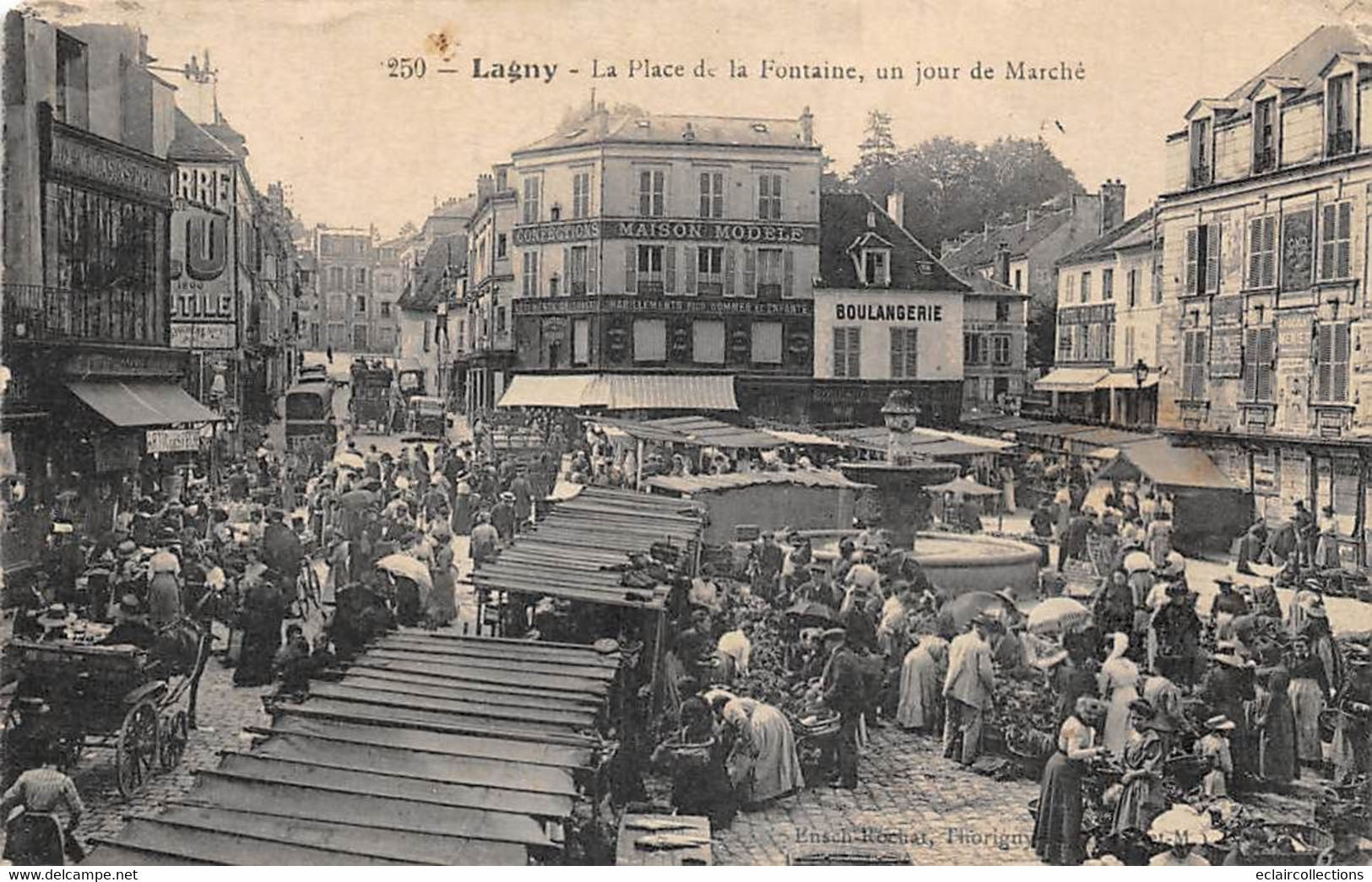 Lagny Sur Marne               77         Place De La Fontaine; Jour De Marché  N° 250        (voir Scan) - Lagny Sur Marne