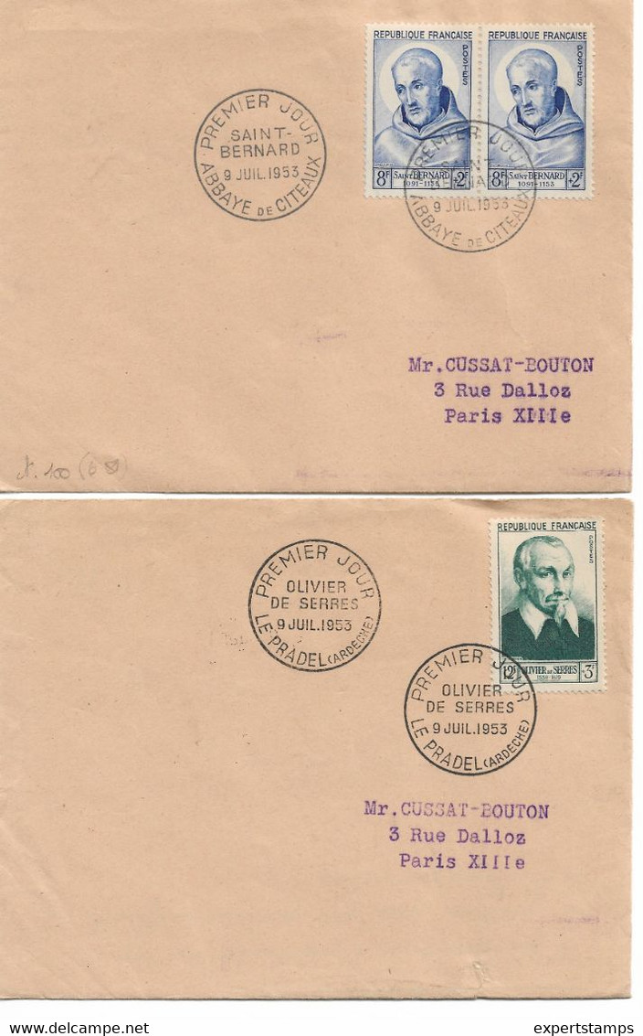 PM334/ TP 945/950 FDC Premier Jour 9/7/1953 Diverses Oblitérations - 1950-1959