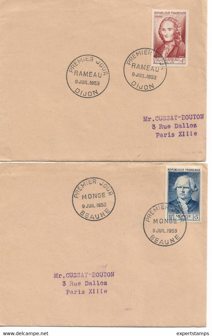 PM334/ TP 945/950 FDC Premier Jour 9/7/1953 Diverses Oblitérations - 1950-1959