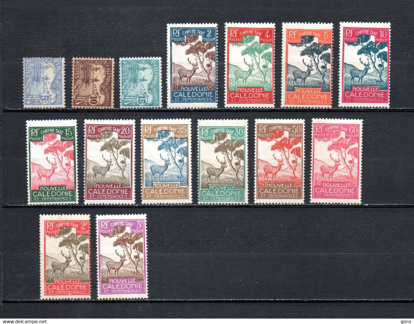 Nueva  Caledonia  1906-28 .-  Y&T  Nº   16/18-26/35-37/38    Taxa - Dienstzegels