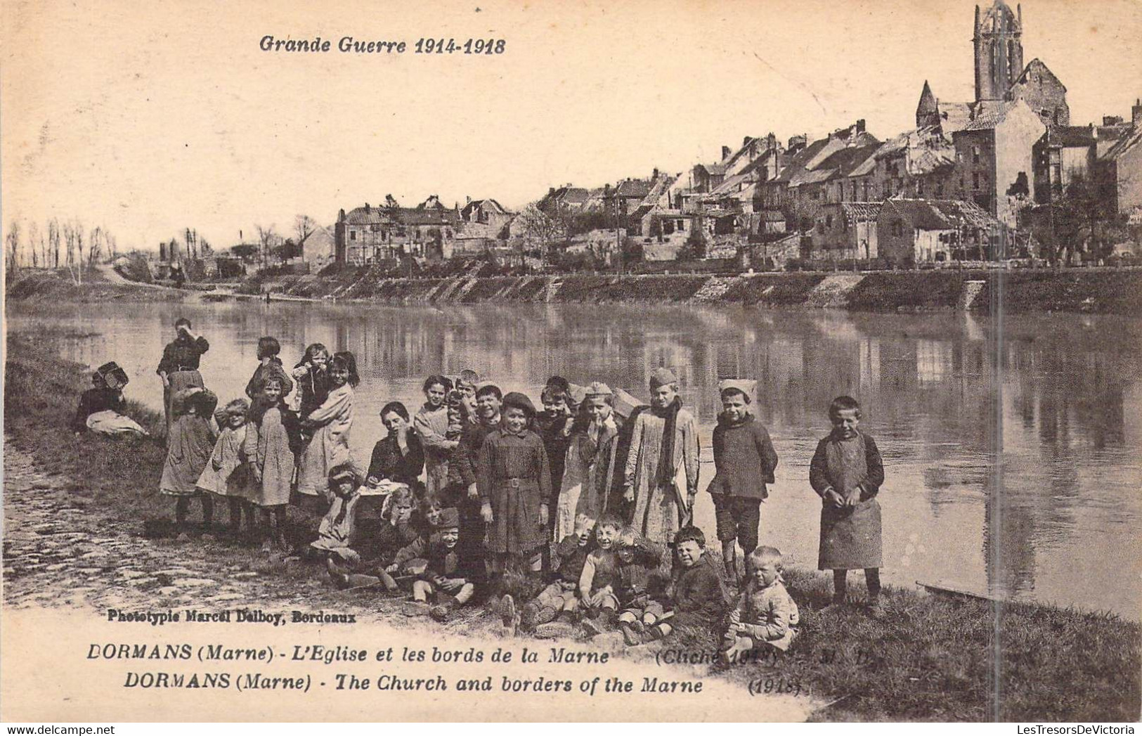 FRANCE - 51 - Dormans - L'église Et Les Bords De La Marne - Grande Guerre 1914-1918 - Carte Postale Ancienne - Dormans