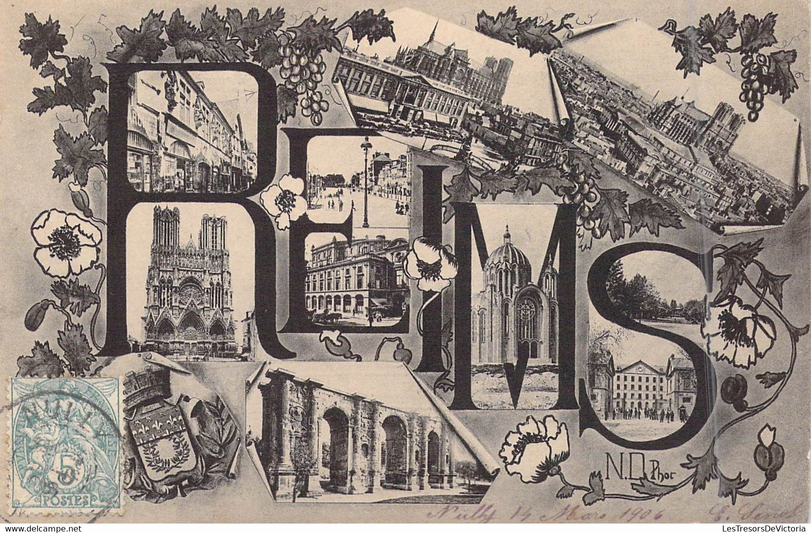 FRANCE - 51 - Reims - Différents Lieux De La Ville De Reims - Carte Postale Ancienne - Reims