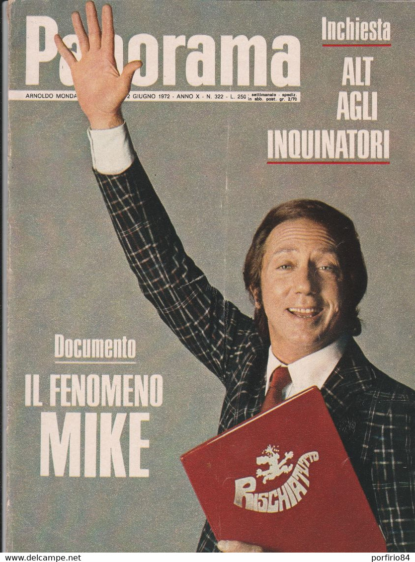 PANORAMA N. 322 2 GIUGNO 1972 IL FENOMENO MIKE BONGIORNO - Primeras Ediciones