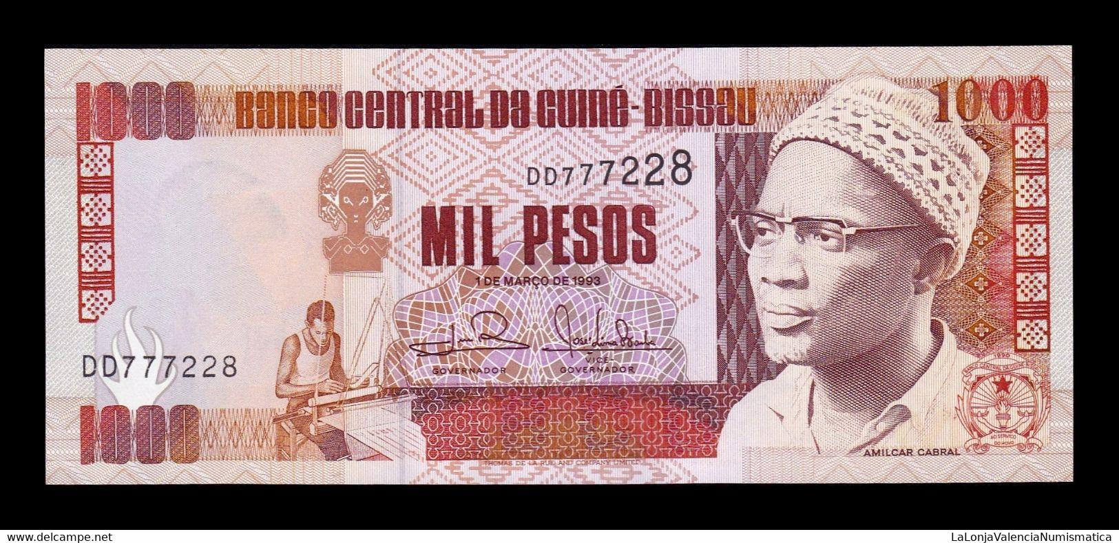 Guinea Bissau 1000 Pesos 1993 Pick 13b Sc Unc - Guinee-Bissau