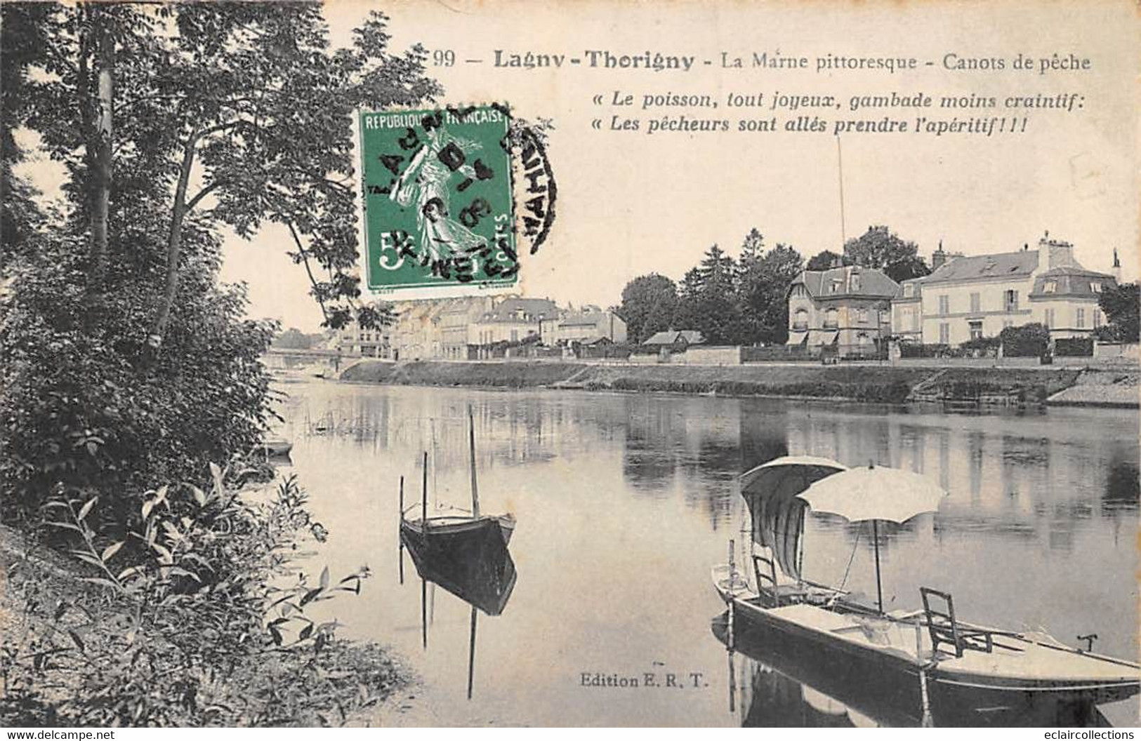 Lagny Sur Marne - Thorigny          77       La Marne Pittoresque. Canots De Pêche           (voir Scan) - Lagny Sur Marne