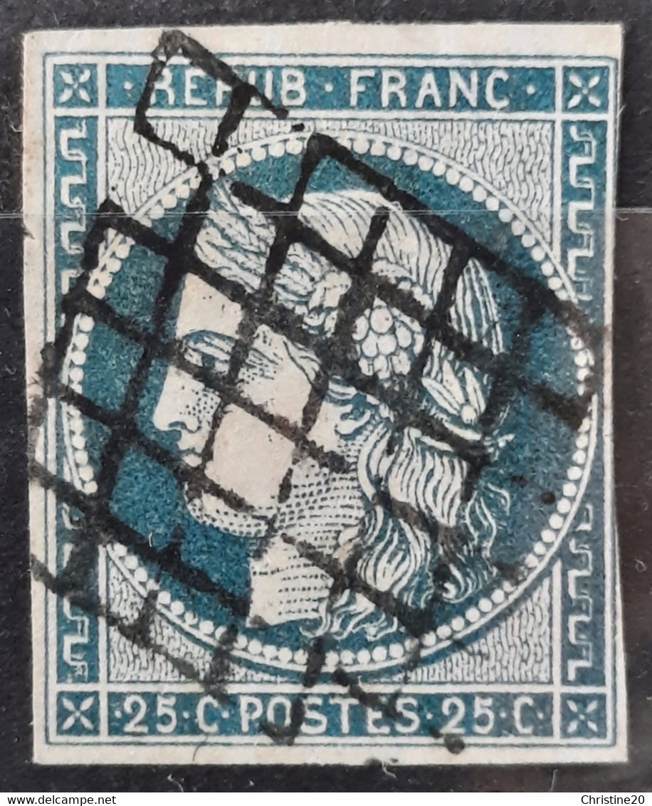 France 1850 N°4a Ob Court Au Filet Cote 75€ - 1849-1850 Ceres