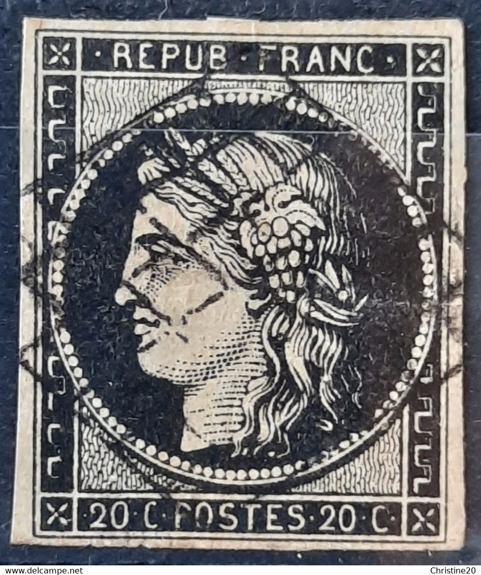 France 1849 N°3 Ob Pelurage Cote 70€ - 1849-1850 Ceres