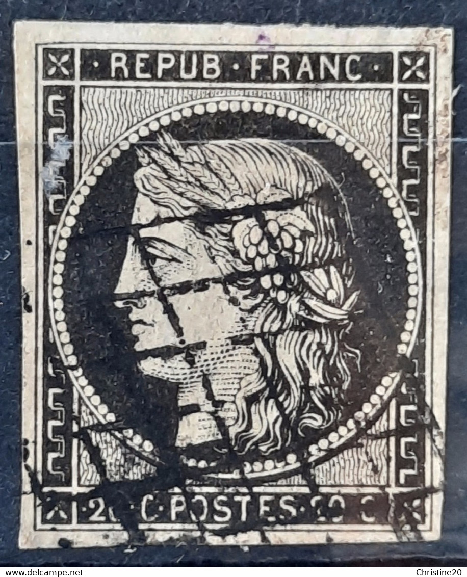 France 1849 N°3 Ob Pelurage Cote 70€ - 1849-1850 Ceres