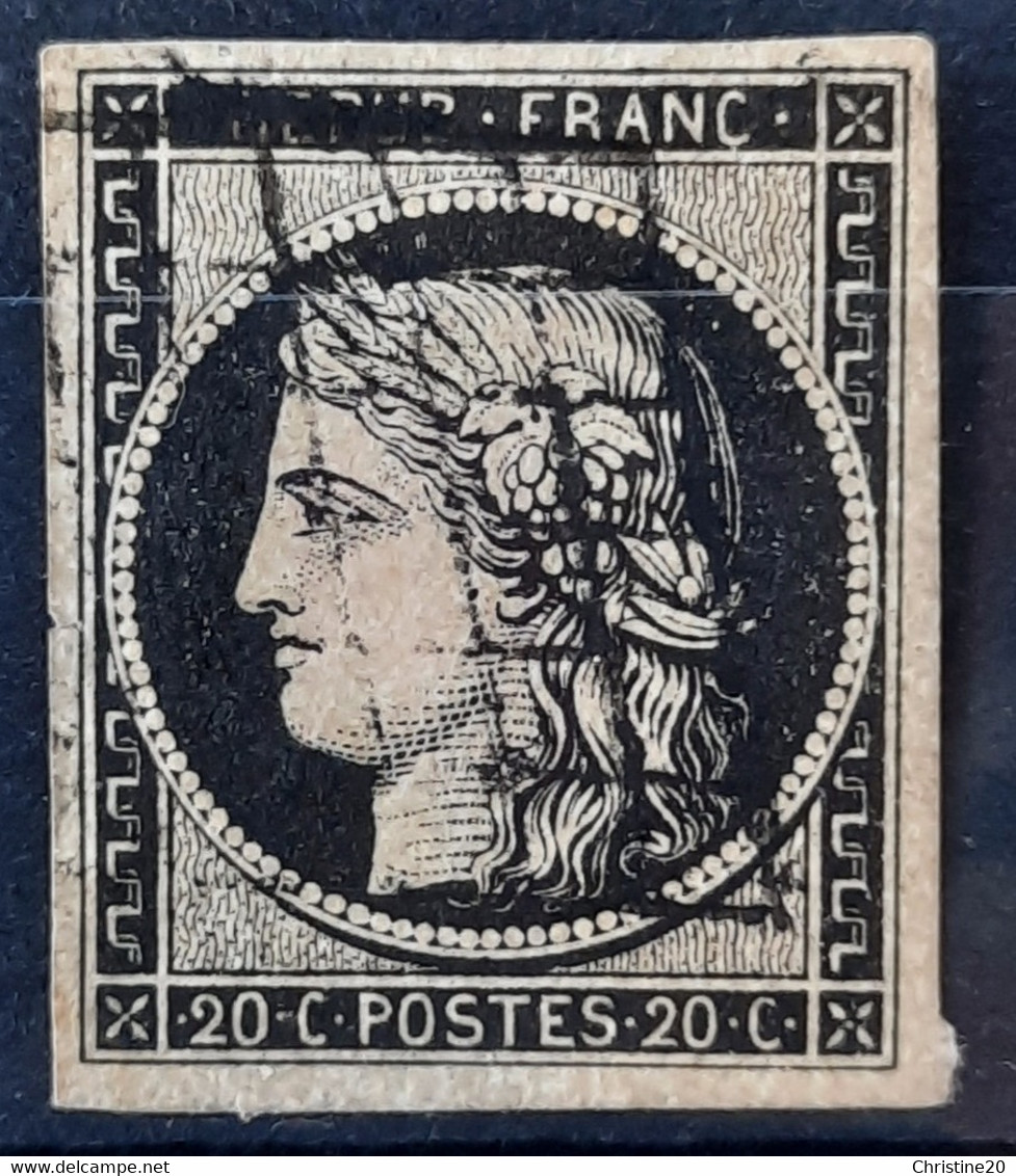 France 1849 N°3 Ob Infime Pelurage Cote 70€ - 1849-1850 Ceres