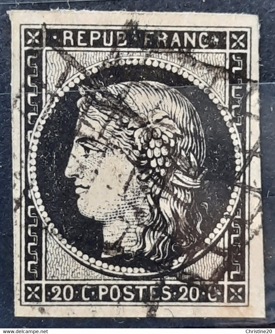 France 1849 N°3 Ob TB Cote 70€ - 1849-1850 Ceres