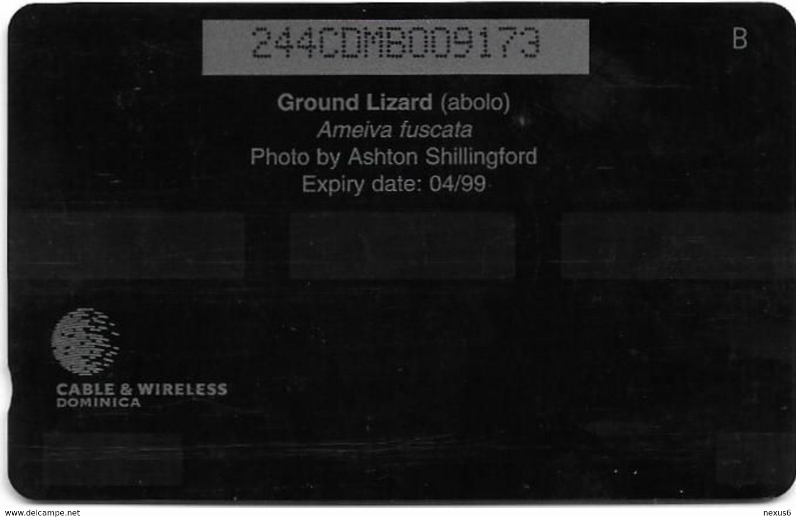 Dominica - C&W (GPT) - Ground Lizard - 244CDMB - 1999, 10.000ex, Used - Dominique