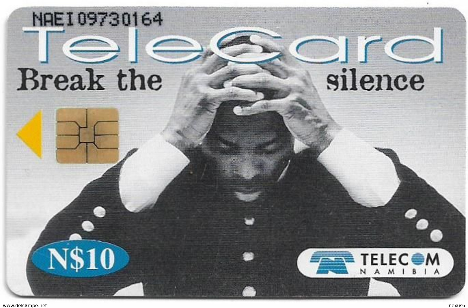 Namibia - Telecom Namibia - Break The Silence, Man And Woman, Solaic, 2000, 10$, Used - Namibia