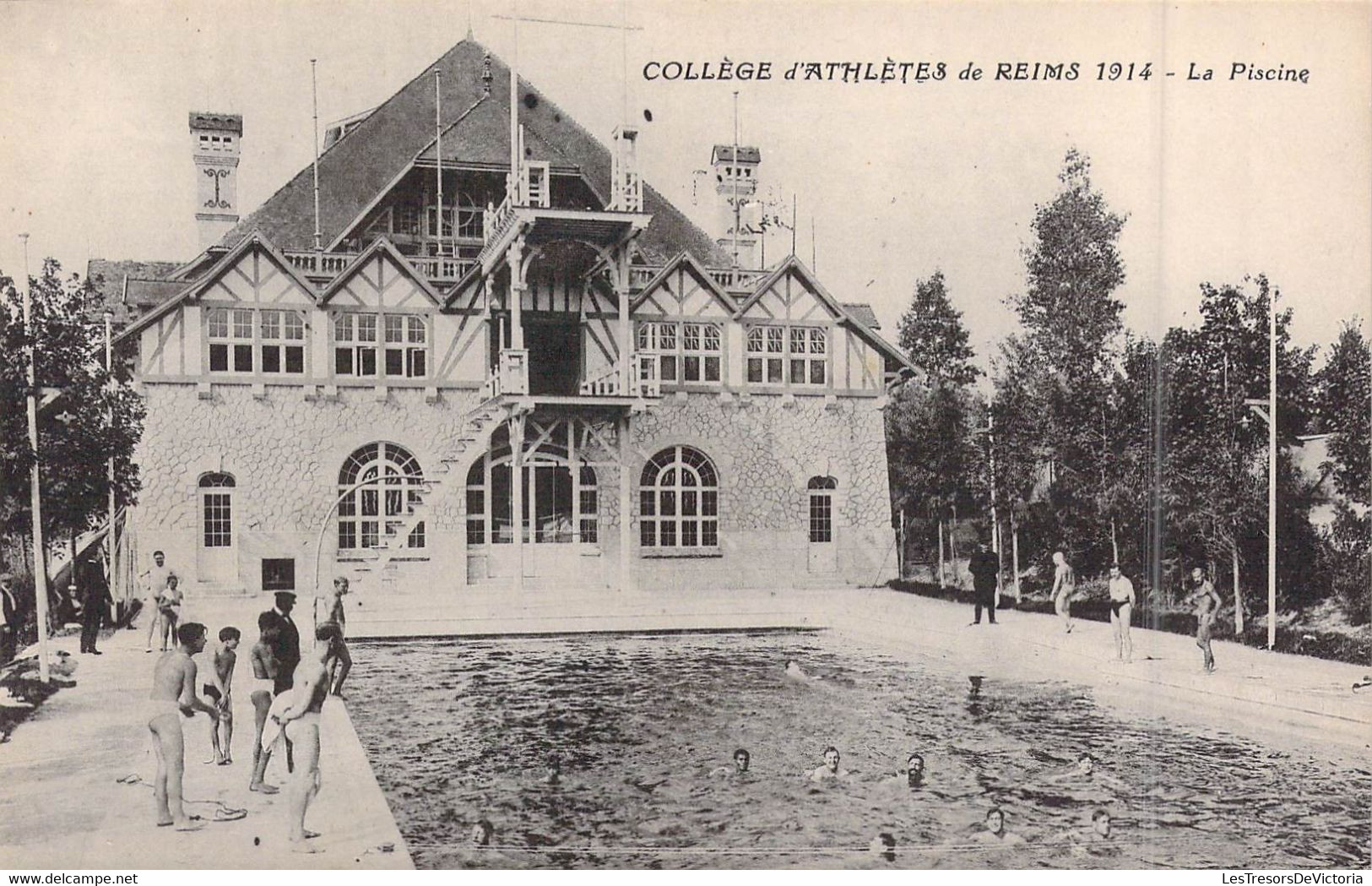 FRANCE - 51 - Reims - Collège D'Athlètes De Reims - 1914 - La Piscine - Animée - Carte Postale Ancienne - Reims