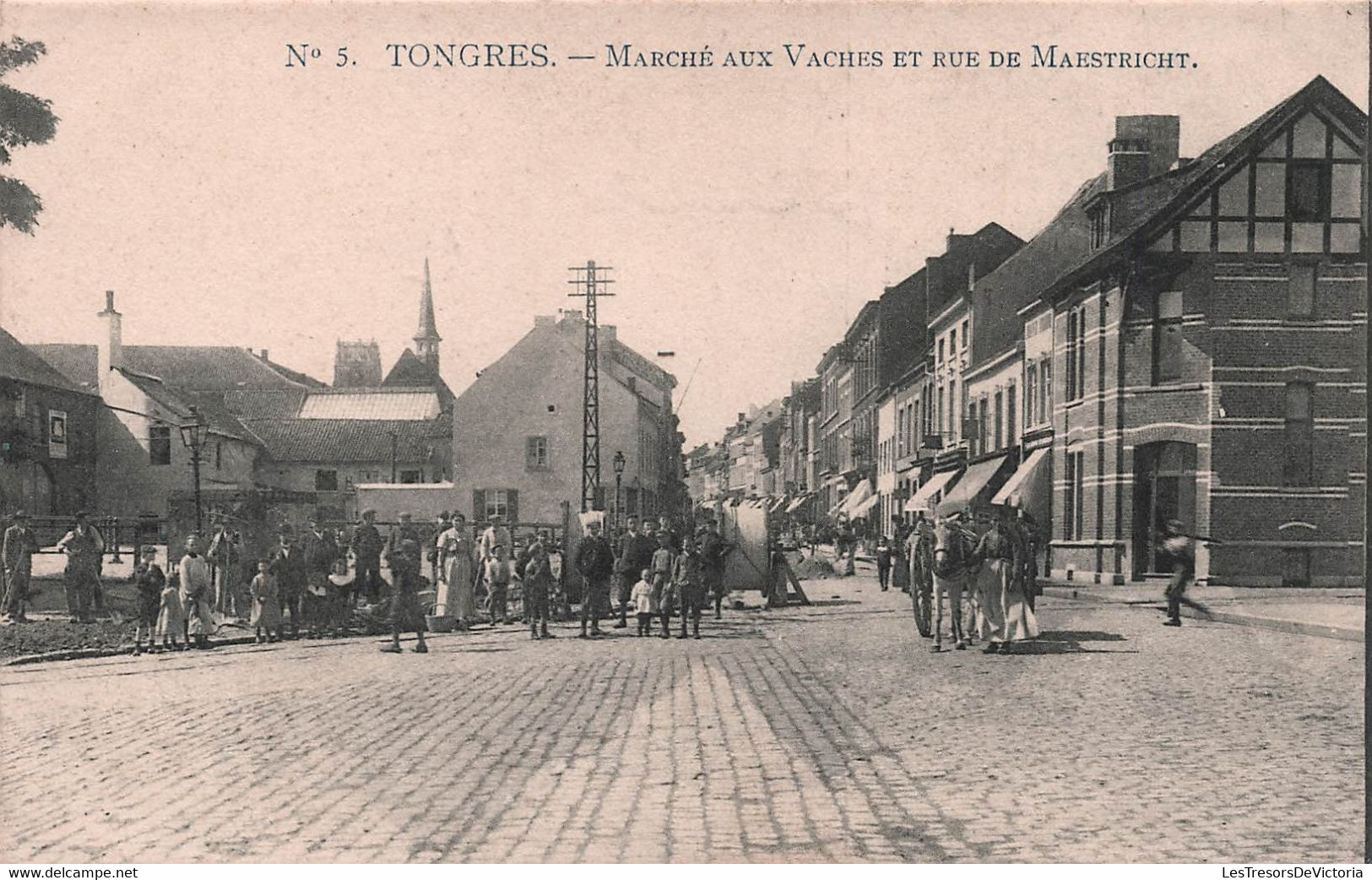 BELGIQUE - TONGRES - Marché Aux Vaches Et Rue De Maestricht - Carte Postale Ancienne - - Tongeren