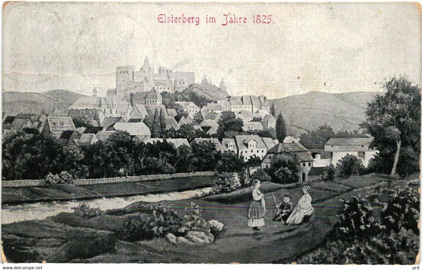 Elsterberg Im Jahre 1825, Vogtlandkreis 1911 Used Postcard. Publisher Hofkunstanstalt Löffler & Co, Greiz - Vogtland