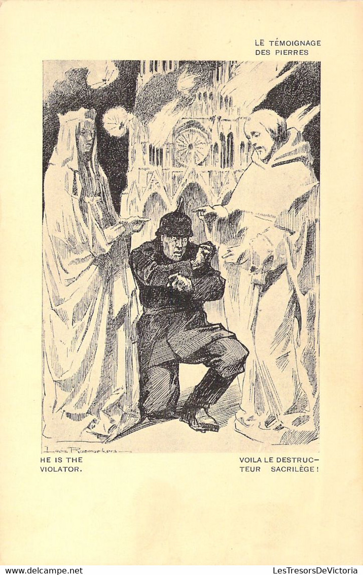 CROIX ROUGE - Le Témoignage Des Pierres - Voila Le Destructeur Sacrilége - Illustration Louis R. Carte Postale Ancienne - Rotes Kreuz