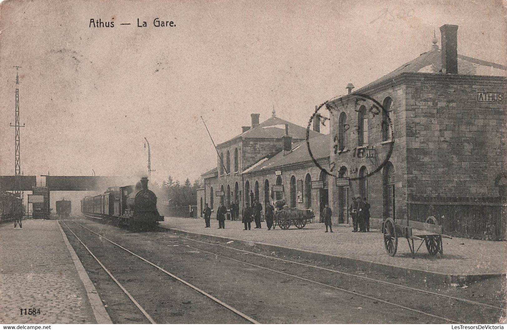 BELGIQUE - Athus - Gare - Animé - Train En Gare  - H Chansay  - Oblit étoile Relai Aubange - Carte Postale Ancienne - - Autres & Non Classés