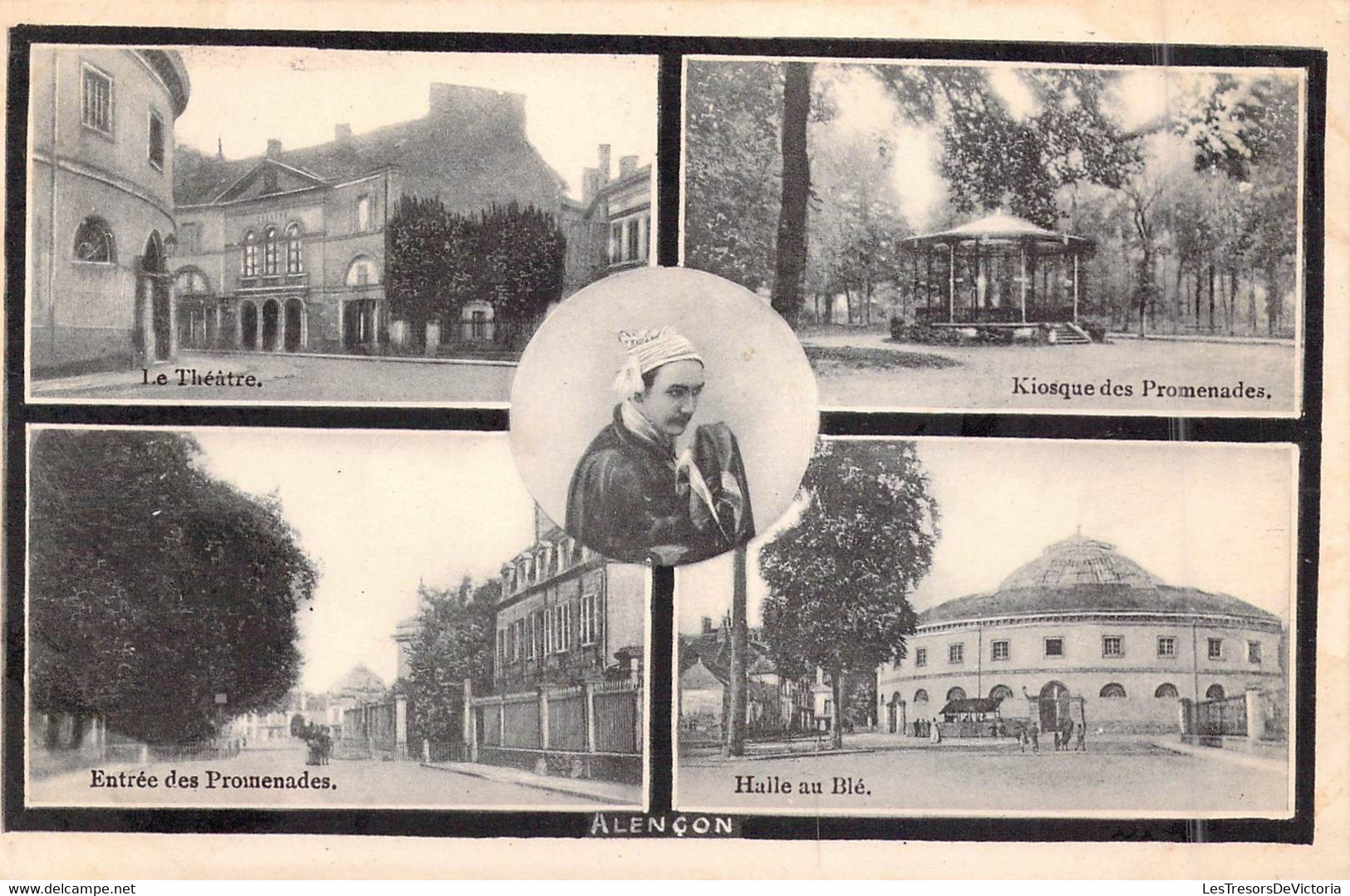 FRANCE - 61 - Alençon - Le Théâtre - Kiosque Des Promenades - Entrée Des Promenades - Halle.. - Carte Postale Ancienne - Alencon