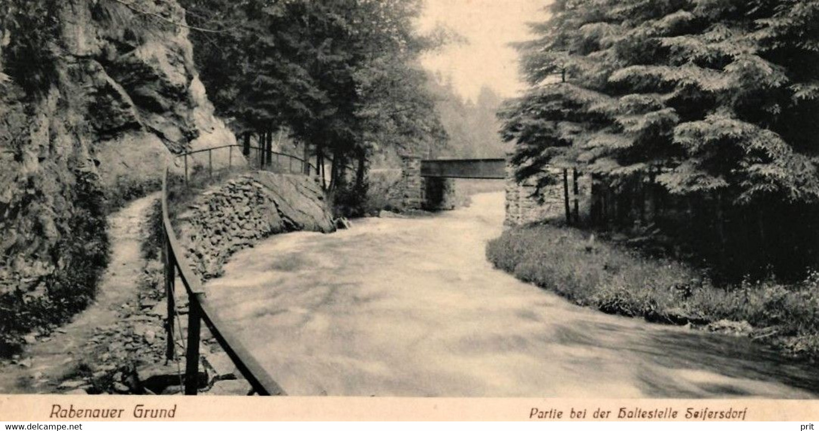 Partie Bei Haltestelle Seifersdorf Rabenauer Grund Saxony 1912 Used Real Photo Postcard. Publisher Hugo Engler, Dresden - Rabenau