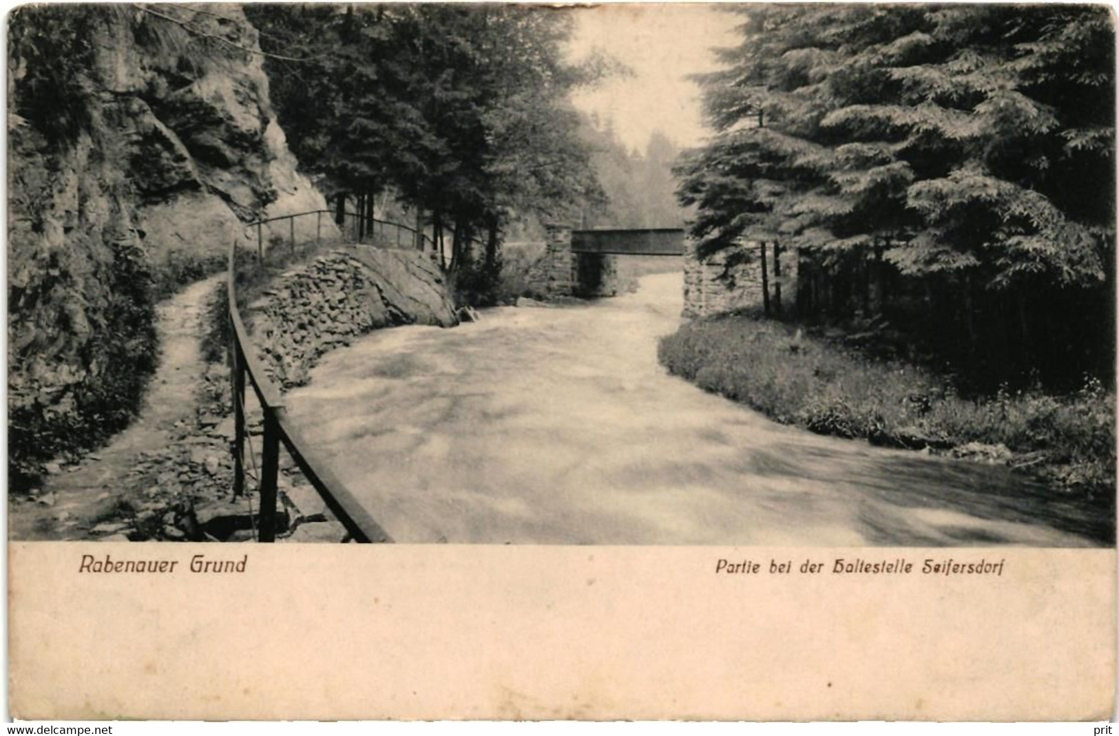 Partie Bei Haltestelle Seifersdorf Rabenauer Grund Saxony 1912 Used Real Photo Postcard. Publisher Hugo Engler, Dresden - Rabenau