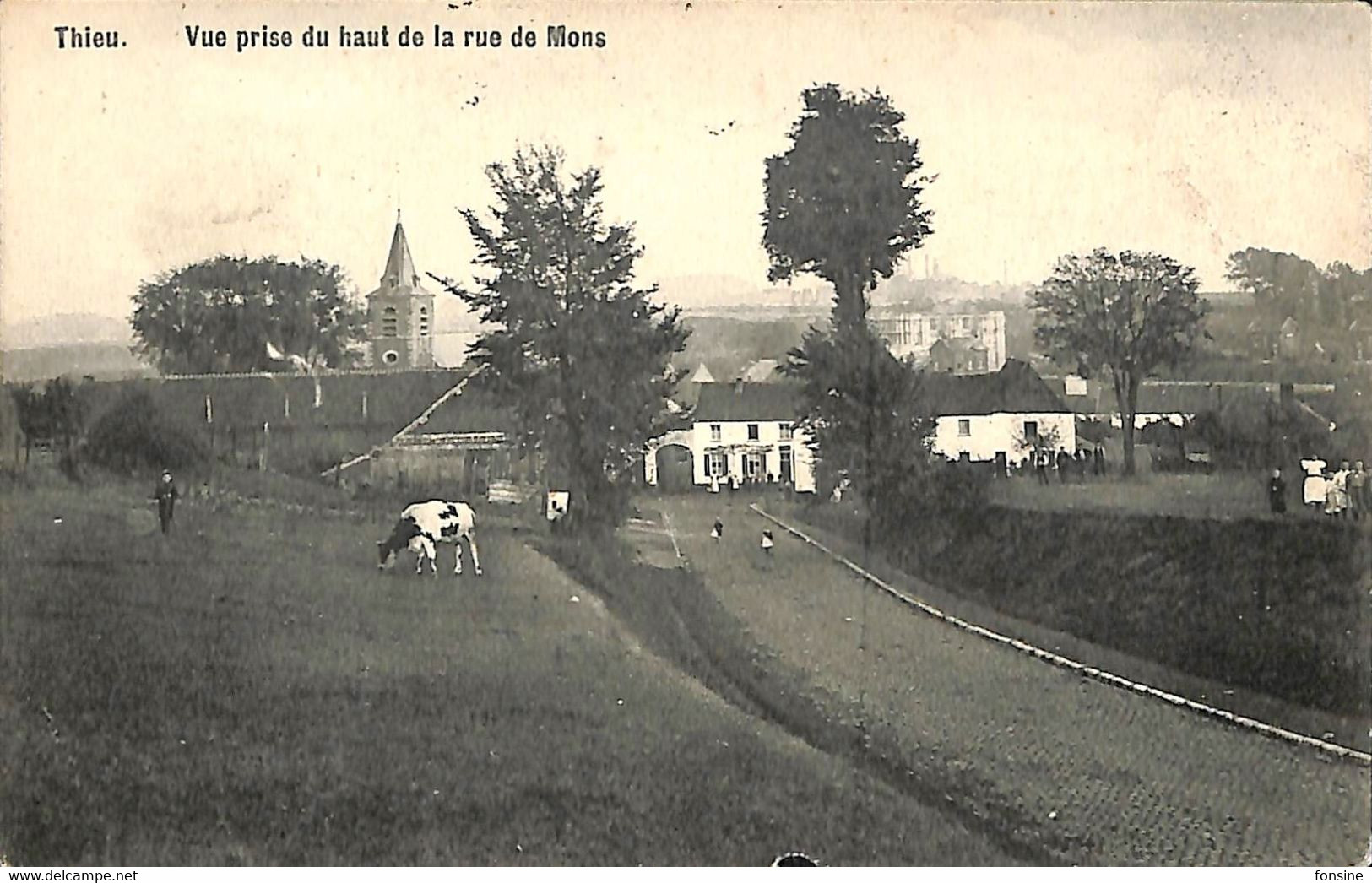 Thieu - Vue Prise Du Haut De La Rue De Mons - Le Roeulx