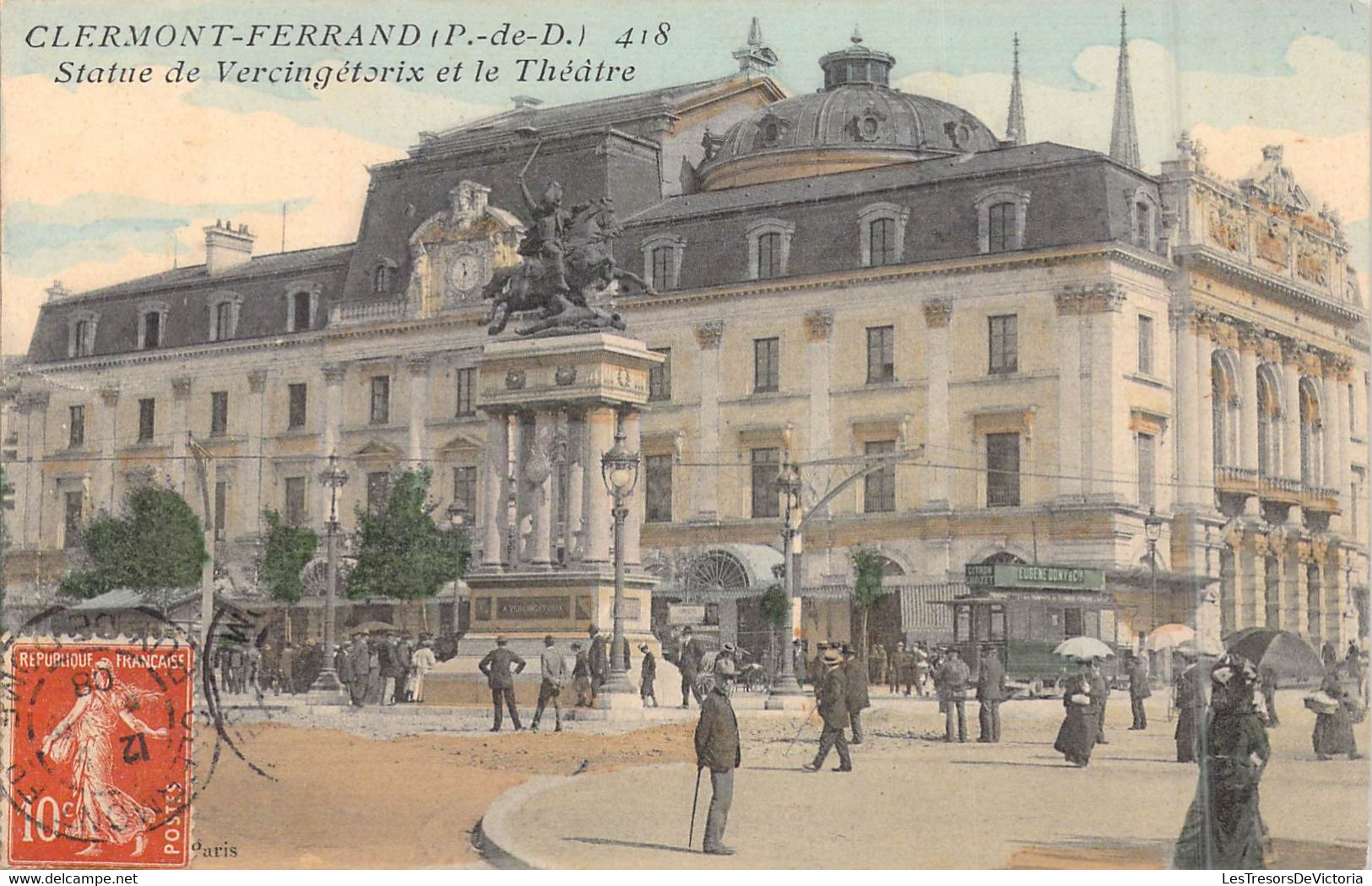 FRANCE - 63 - Clermont-Ferrand - Statue De Vercingétorix Et Le Théâtre - Carte Postale Ancienne - Clermont Ferrand