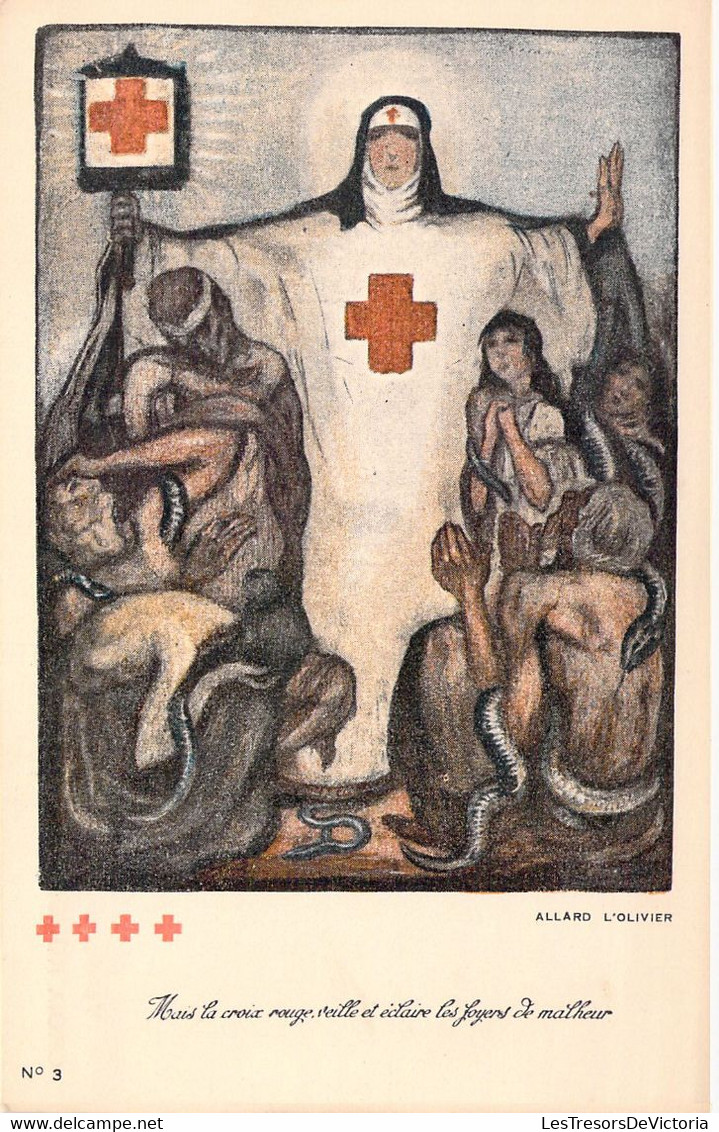 CROIX ROUGE - Mais La Croix Rouge Veille Et éclaire Les Foyers De Malheur - Carte Postale Ancienne - Red Cross