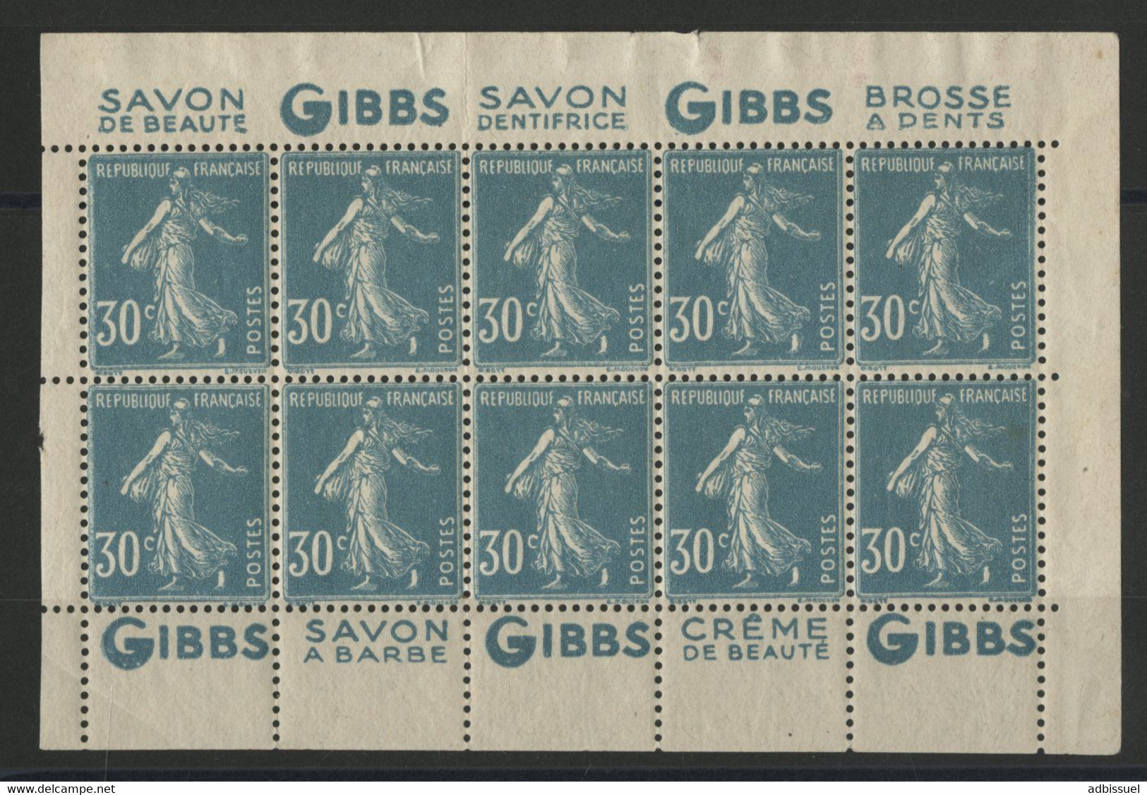BLOC DE CARNET N° 192 C2 Cote 100 € Pub. GIBBS Neuf ** (MNH) + Variété Voir Description - Unused Stamps