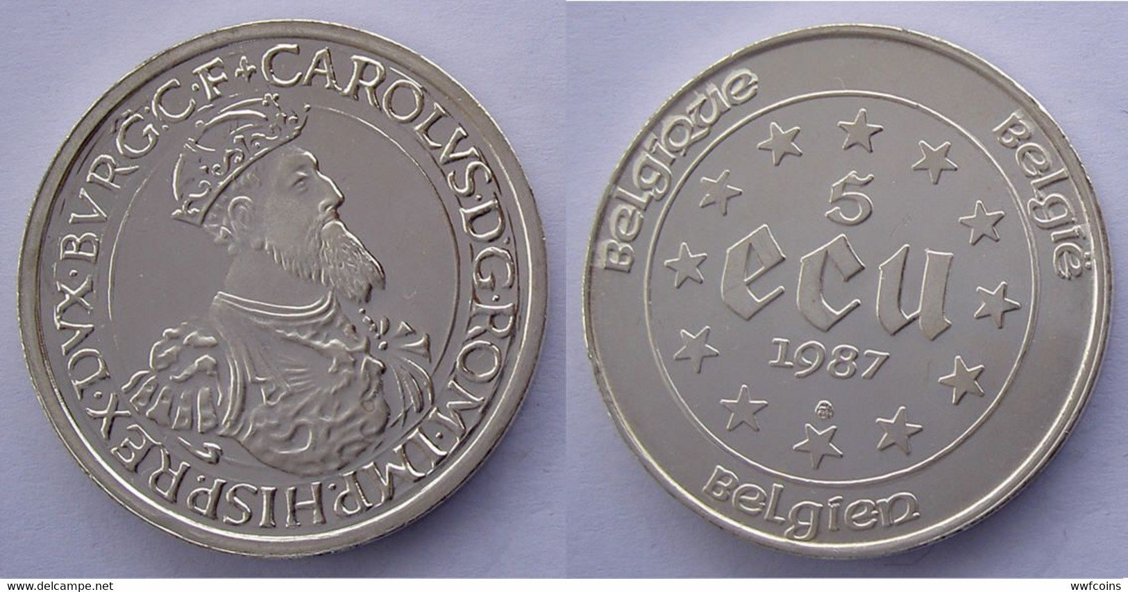 BELGIE 5 E 1987 ARGENTO TREATIES OF ROME CAROLUS PESO 22,85g TITOLO 0,833 CONSERVAZIONE FDC UNC. - Ecus (gold)