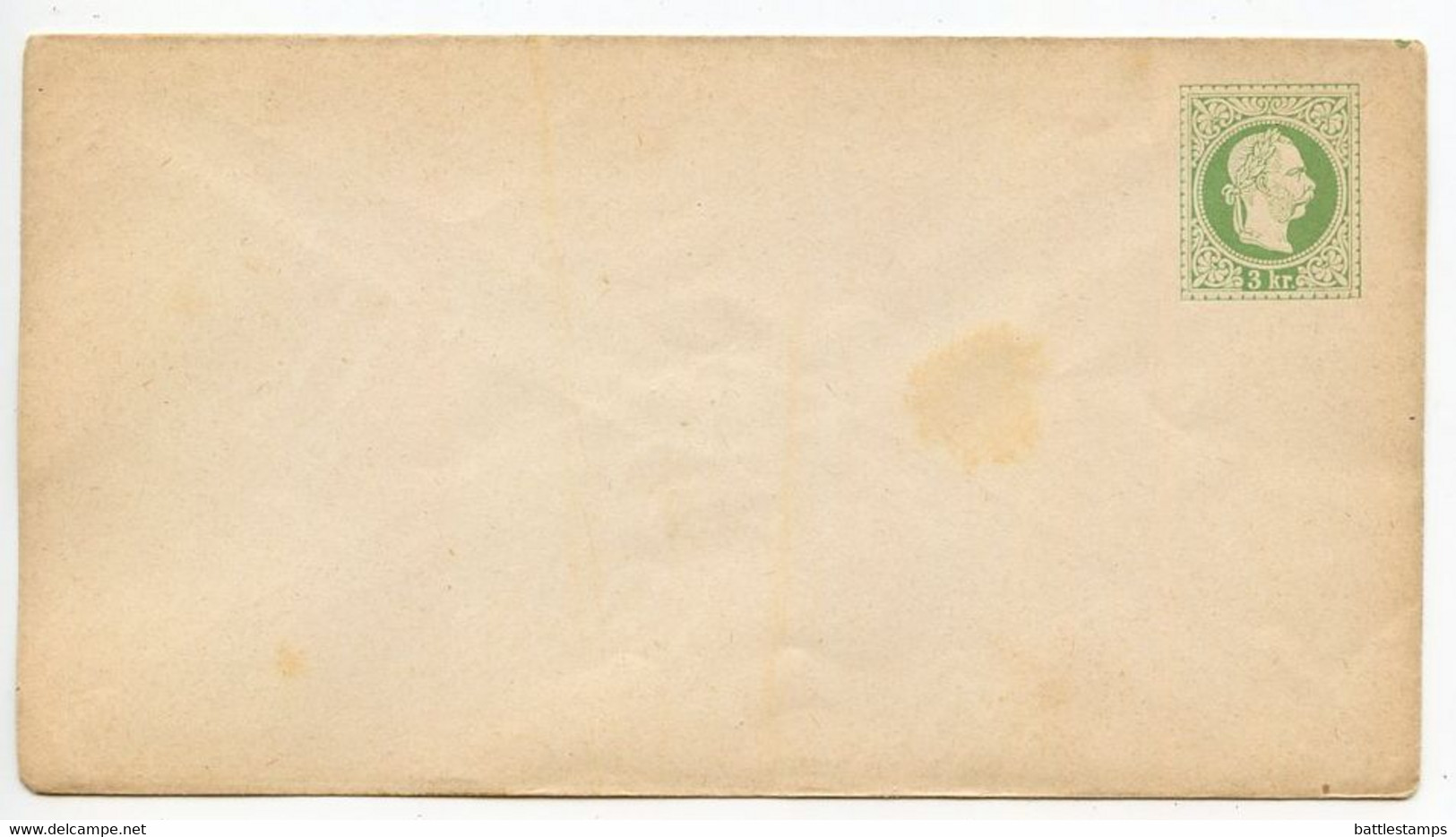 Austria 1870's Mint 3kr Franz Josef Postal Envelope - Buste