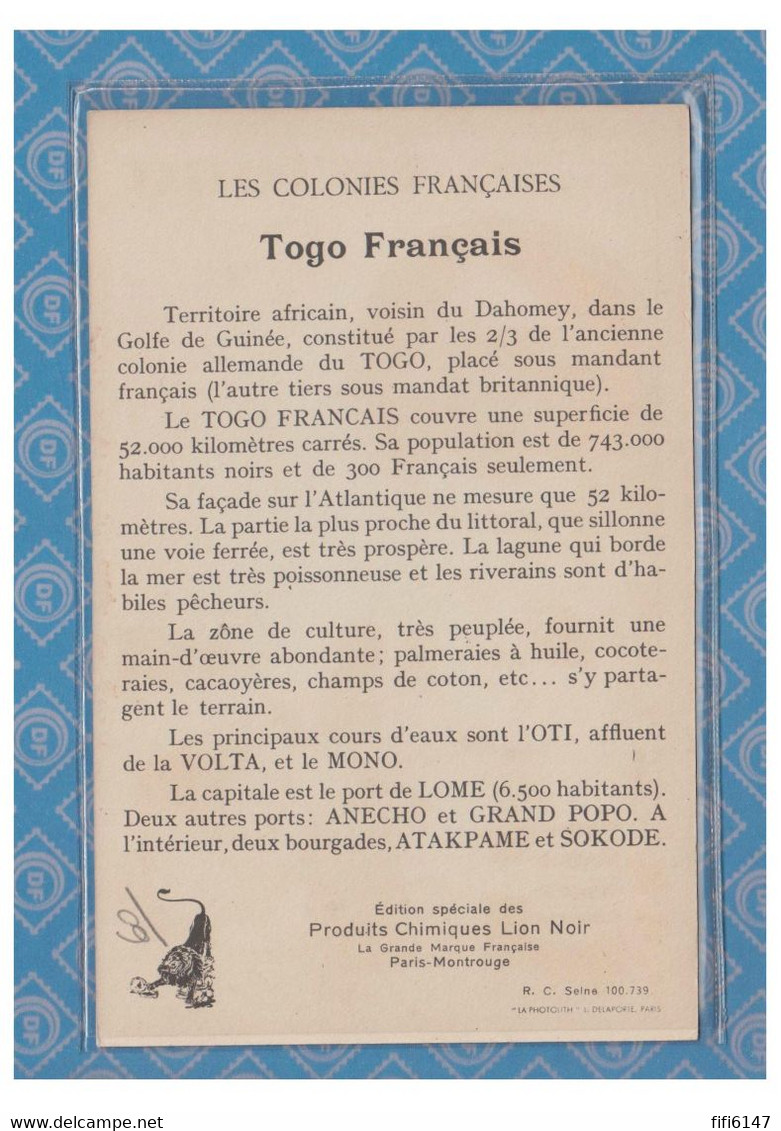 TOGO -- Carte Géographique -- Publicité LION NOIR- Bon état-- - Togo