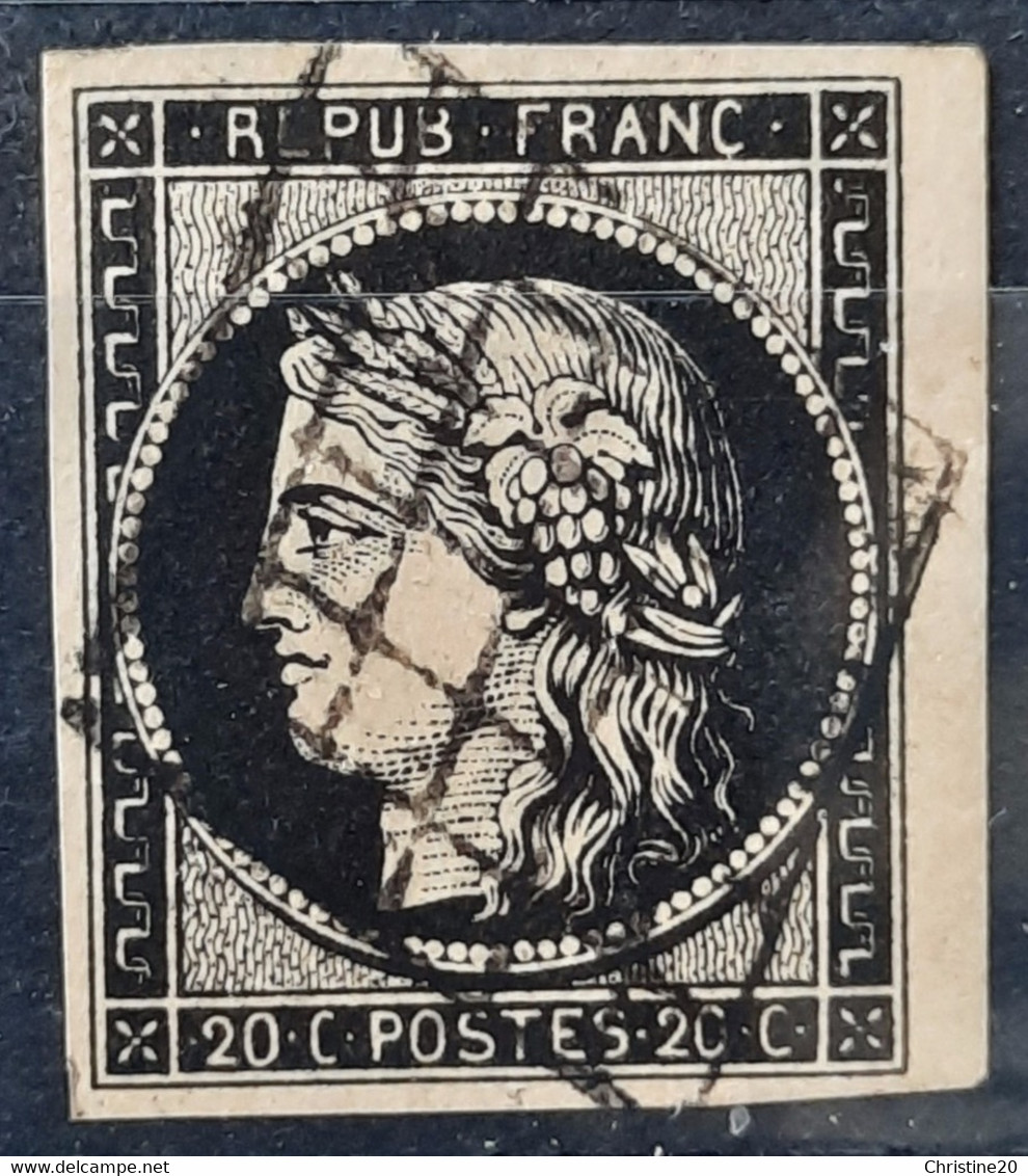 France 1849 N°3 Ob (petit BdF) TB - 1849-1850 Ceres