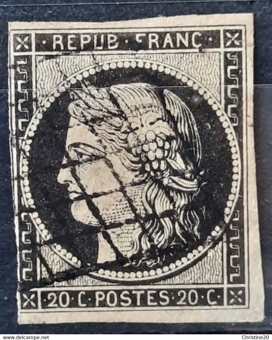 France 1849 N°3 Ob  Touché à Gauche Cote 70€ - 1849-1850 Ceres